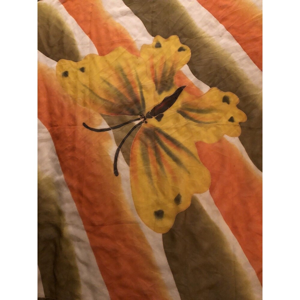Butterfly Multicolor Large Silk Scarf - Picture 2 of 3